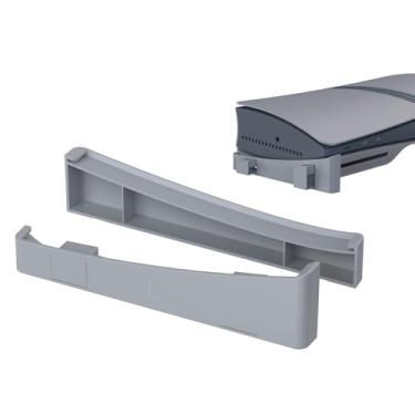 Imagem de ZLiT Suporte horizontal ABS para PS5 Pro Digital e disco para PS5 Slim Console Mount Holder Accessories (cinza)