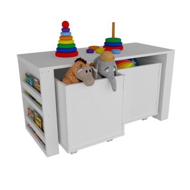 Imagem de Rack Com Baús Porta Carrinhos E Livreiro Caleb 100% Mdf