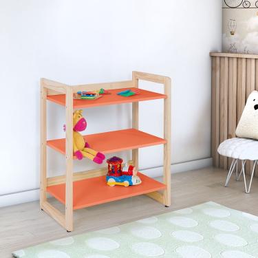 Imagem de Estante Infantil Baixa para Livros e Brinquedos Diversos 64x75cm Colorê Laranja