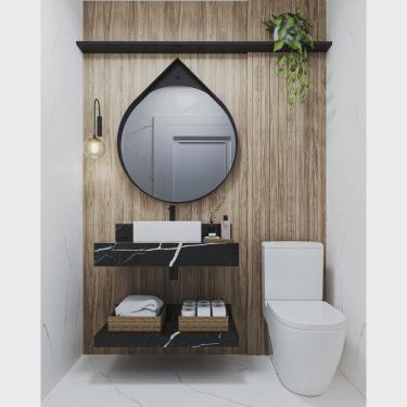 Imagem de Prateleira em Porcelanato para Banheiro 80cm preto