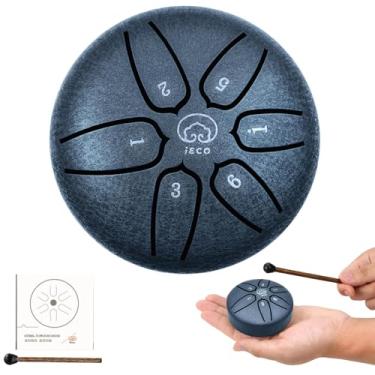 Imagem de Tambor de língua de aço de 3 polegadas 6 notas, Handpan Drum instrumento para crianças, mini kit de tambor de tambor
