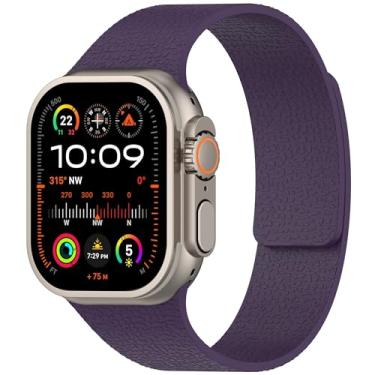 Imagem de Pulseira magnética de silicone compatível com Apple Watch séries Ultra, SE 10, 9, 8, 7, 6, 5, 4, 3, 2 e 1 de 49 mm, 46 mm, 45 mm, 44 mm, 42 mm, 41 mm, 40 mm, 4, 3, 2 e 1