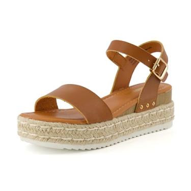 Imagem de Sand lia anabela feminina Melissa Espadrille da Cushionaire, Tan, 8