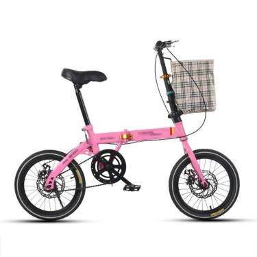 Imagem de Bicicleta Dobrável De 16 Ih, Bicicleta Compacta Dobrável De Estrutura De Aço De Baixa Velocidade De Velocidade única Com Bolsa De Transporte E Selim De Conforto Para Passeios Ur, Black