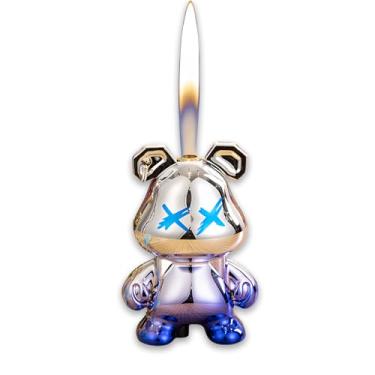 Imagem de ZIPBICUK Isqueiro de chama macia animal fofo design criativo isqueiro refil de butano, acessórios de isqueiro de desenho kawaii, chaveiro exclusivo para mulheres aniversário velas churrasco (sem gás