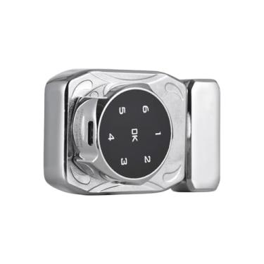 Imagem de Trava de Combinação Sem Chave, Botão de Código Eletrônico de Liga de Zinco, Trava de Porta de Combinação Universal para Armários de Madeira e Vidro de 3-12 Mm de Madeira, Portões (Prata)
