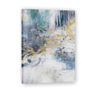 Imagem de Tela abstrata verde e branca pintura de parede impressão em tela pôster imagem colorida moderna arte abstrata decoração de parede corredor escadas quarto decorações 70 x 50 cm