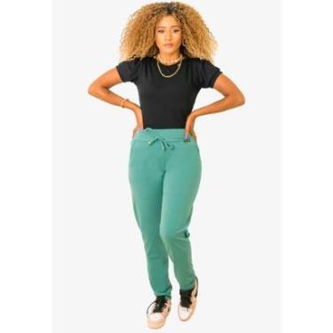 Imagem de Calça Jogger Moletinho Faixa Feminina com Bolso Quentinha Cor:;TAMANHO:G1-Feminino