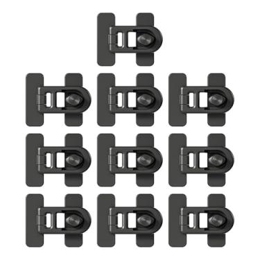 Imagem de Generic 10x trava à prova de criança fechaduras de geladeira fechaduras de forno fechaduras de armário para guarda-roupa máquinas de lavar louça quarto, Preto