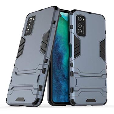 Imagem de Capa para Huawei Honor V30 (16.7 cm) 2 em 1 à prova de choque com recurso de suporte, capa protetora híbrida de camada dupla Armor Defender (azul preto)