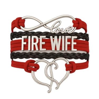 Imagem de Bracelete Infinity Collection de bombeiros para esposas, bombeiros orgulhosos, esposas, pulseiras com pingente – Faz Presentes perfeitos para esposas