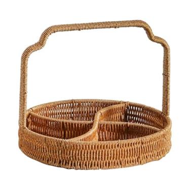 Imagem de Ioensy Bandeja de cesta de cesta de frutas de frutas 4 Compartamentos portáteis cesto de armazenamento por portátil com alça para o supermercado de cozinha