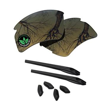 Imagem de Raydi Lentes de reposição de policarbonato e kits de borracha para óculos de sol Oakley Flak 2.0 XL OO9188 - Bronze Dourado espelhado - Polarizado, Bronze dourado espelhado - polarizado, 59mm