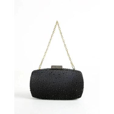 Imagem de Bolsa de Mão Feminina Brilhante com Strass - Ideal para Casamento e Fe