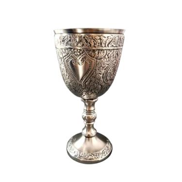 Imagem de HIGHSTREET NAUTICAL Cálice de vinho vintage cálice romano rei Arthur copo de vinho renascentista medieval cálice presente exclusivo (150 ml) (estanho antigo)