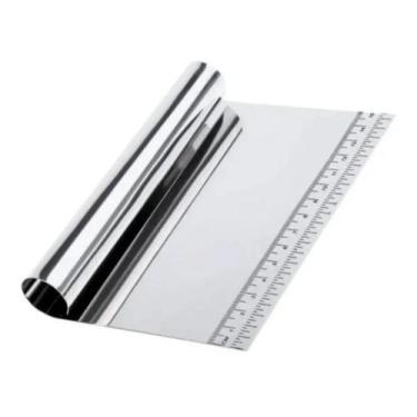 Imagem de Espátula Raspadora Em Aço Inox P/ Massas, Pão, Bolo C/ Régua - Chicky 