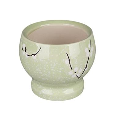 Imagem de Tigela Moedora Conjunto de almofariz e pilão com padrão de cerâmica, com elegantes manchas de flores brancas e pilão de madeira, ferramenta de cozinha de moedor de especiarias e ervas, 3,7 pol. Moedor