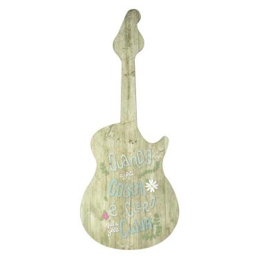 Imagem de Placa de Mdf Decorativa Guitarra 19x44