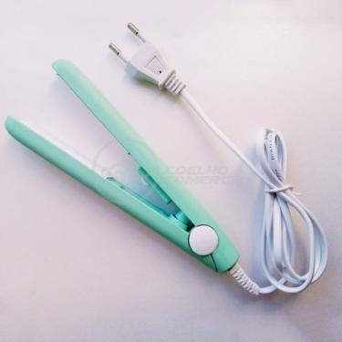 Imagem de Mini Chapinha Prancha Para Viagem 17cm Bivolt Azul