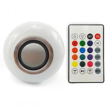 Imagem de Lâmpada Led Rgb Musical 3W Com Alto Falante Controle Remoto