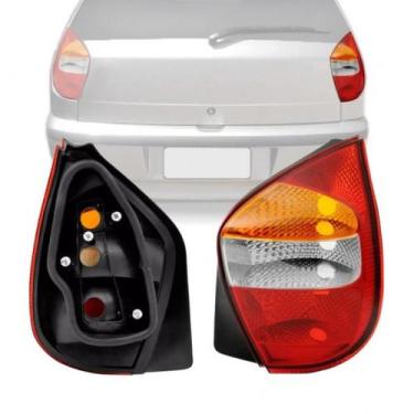 Imagem de Lanterna Palio G2 2001 2002 2003 Fire Tricolor Aba Preta - Cofran, Dir