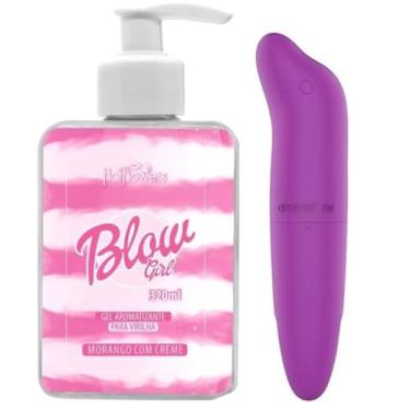 Imagem de Kit Vibrador Massageador Ponto G Youvibe + Gel Blow Girl Beijável Pele Macia 320ml Hot Flowers