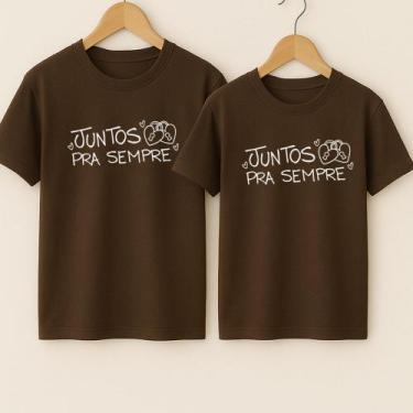Imagem de Camiseta Blusa Unissex Algodão Estampa Juntos Para Sempre Casal Namora