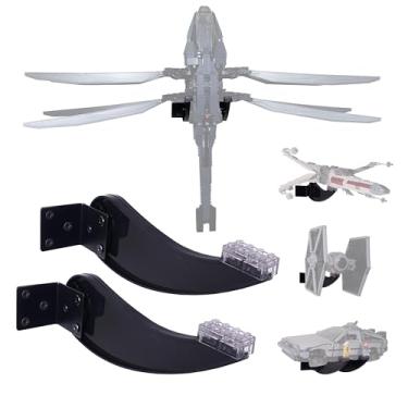 Imagem de (2 Packs) Wall Mounts for LEGO 10327 Icons Dune Atreides Royal Ornithopter, 10300 Time Machine, for Helmet, Head, Mask sets, Plane Building Block kits etc. Adjustable angle brackets, wall mounts only.