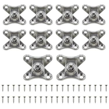 Imagem de TAODAN Pacote com 10 suportes de canto removíveis borboleta 35 x 22 mm liga de zinco suporte de conexão em forma de L com parafusos acessórios de ferragens para móveis fixador de painel