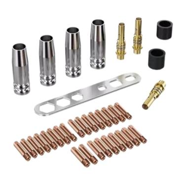 Imagem de predolo Acessórios de soldagem MIG, suporte para bico de gás para tocha MB15 15AK, instalação simples, 35 componentes