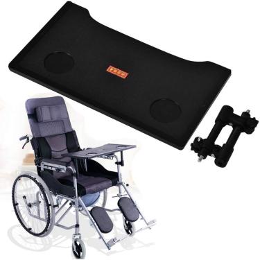 Imagem de Bandeja De Cadeira De Rodas - Mesa De Cadeira De Rodas Destacável Com Porta-copos - Bandeja De Plástico Para Cadeira De Rodas Para Escrever, Ler E Comer