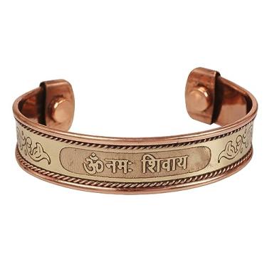 Imagem de INDTRESOR - Om Namah Shiva - Hindu holy - Pulseira magnética de cobre estilo tibetano. Forjado à mão com cobre puro sólido e de alto calibre.