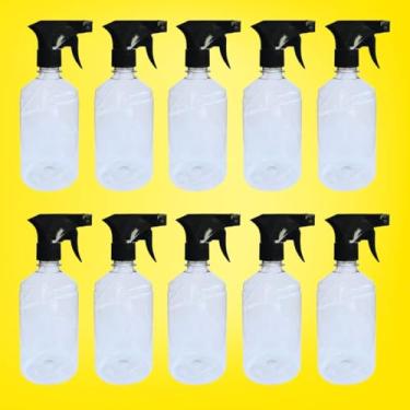 Imagem de Frascos Borrifador Transparente Spray Pulverizador com Válvula Multiuso 500ml | (10 Unidades) 5 PONTOS@