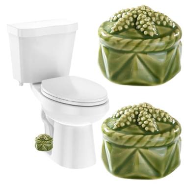 Imagem de Conjunto de 2 tampas de parafuso de vaso sanitário de estrela do mar tampas decorativas de parafusos de vaso sanitário de cerâmica tampas de parafusos de banheiro bonito capa de parafuso decoração de