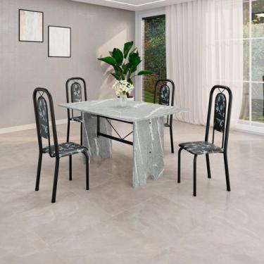 Imagem de Conjunto Sala de Jantar com 4 Cadeiras Lara - Soma Móveis
