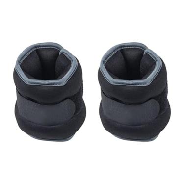 Imagem de kowaku 2 peças de pesos de pulso e tornozelo para homens e mulheres, à prova de vazamento, pesos de braço perna, alça ajustável para corrida, aeróbica, 1kg Preto