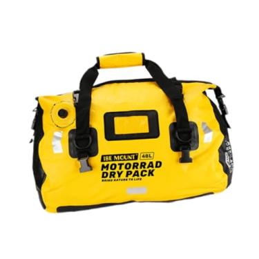 Imagem de Pegciuho Saco de pannier da motocicleta motociclismo assento traseiro transportadora sela mochila rolo bagagem para viagens, Amarelo E 48l