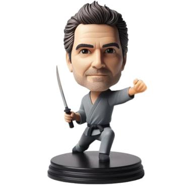 Imagem de Mestre de artes marciais personalizado Bobblehead feito à mão a partir da sua foto, presente ideal para pai, namorado, irmão, decoração dinâmica de mesa para fãs de artes marciais