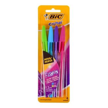 Imagem de Canetas Coloridas Bic Fashion Esferográficas - Kit 4 Cores