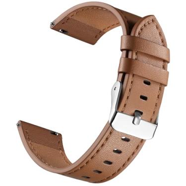 Imagem de Haveda Pulseiras de 22 mm compatíveis com Garmin Venu 3 Venu 2/Galaxy Watch 3 de 45 mm, pulseira de couro genuíno macio e respirável para Vivoactive 4, Forerunner 255 Music 265/Gear S3 marrom