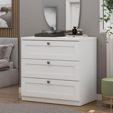 Imagem de Cômoda 100% MDF 3 Gavetas Provençais Infinity Branco Fosco - GENIALFLE