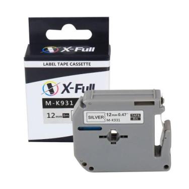Imagem de Fita Compatível Brother M-K931 Prata Letra Preta 12mm - Genérica Broth