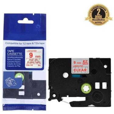 Imagem de Fita Compatível Brother Tz Tze 122 Incolor Letra Vermelha 9mm - Genéri