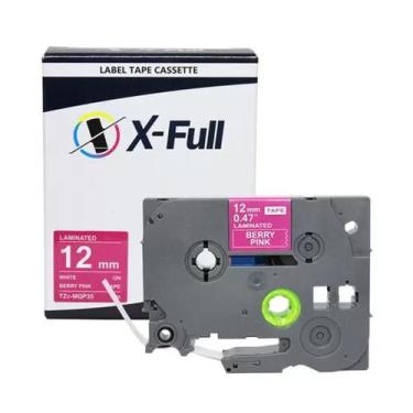 Imagem de Fita Compatível Brother Tze-MQP35 Rosa Letra Branca 12mm - X-Full