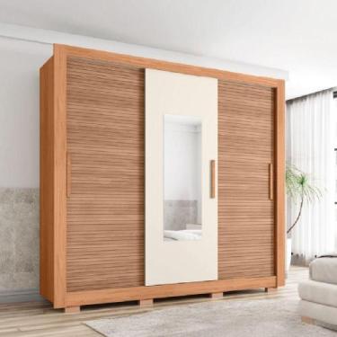 Imagem de Guarda-Roupas Casal com Espelho 3 Portas e 2 Gavetas Paris Caemmun - C