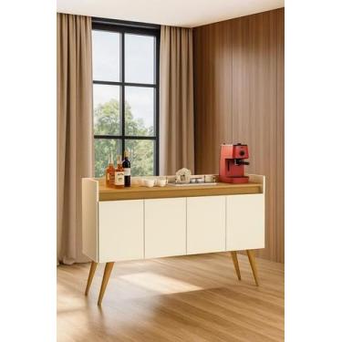 Imagem de Aparador Buffet Pés Palito Sala 4 Portas Luxo Prime - Várias Cores - M