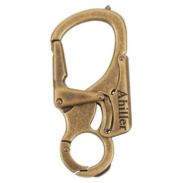 Imagem de Ahiller Mosquetão De 3" Com Design Trava Dupla Em Liga Resistente - Multiferramenta Ponta Aço Tungstênio, Pequeno Chaveiro Para Acampamento, Caminhada, Pesca E Sobrevivência Ao Ar Livre [Brozne-1P]