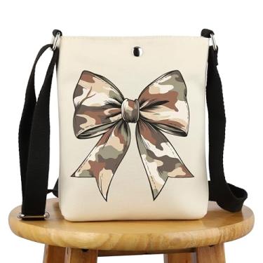 Imagem de G2TUP Bolsa tiracolo militar chique para presente com laço de coquete para esposa do exército / G-irlfriend/mãe bolsa transversal pérolas patrióticas bolsa de viagem verde exército presentes, Coquette