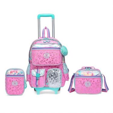 Imagem de Kit Mochila De Rodinhas Espaçosa Escolar Estojo Lancheira - Perfect Fo