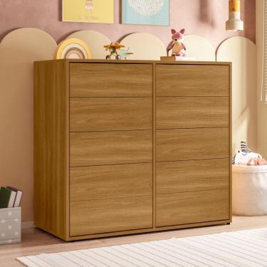 Imagem de Cômoda para Quarto Infantil 10 Gavetas Melinda Freijó